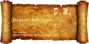 Dostal Márta névjegykártya