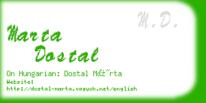 marta dostal business card